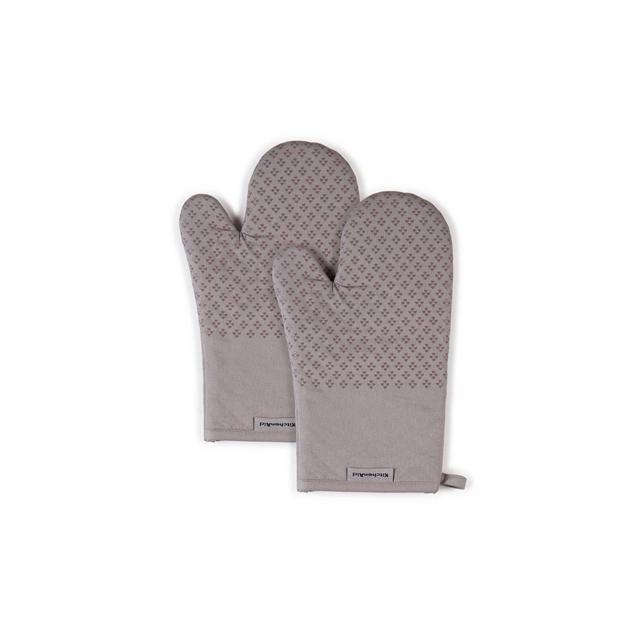 KitchenAid 2pk Cotton Asteroid Oven Mitts, Gray