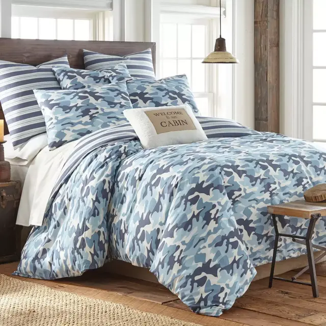 Levtex Home Camo Queen Duvet Set in Blue