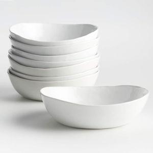 Crate and Barrel - Mercer White Porcelain Low Bowls