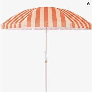 Business & Pleasure Co. Margaritaville Manana Umbrella - 6.5' Beach Umbrella Sand Anchor, 7' Tall Telescopic Aluminum Pole, UPF 50+