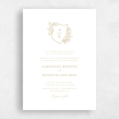 Floral Wedding Invitation - Serrano Portrait