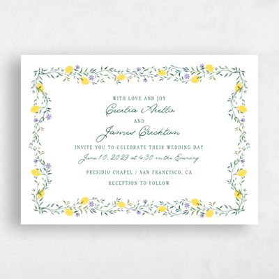 White Wedding Invitation - Brume Landscape