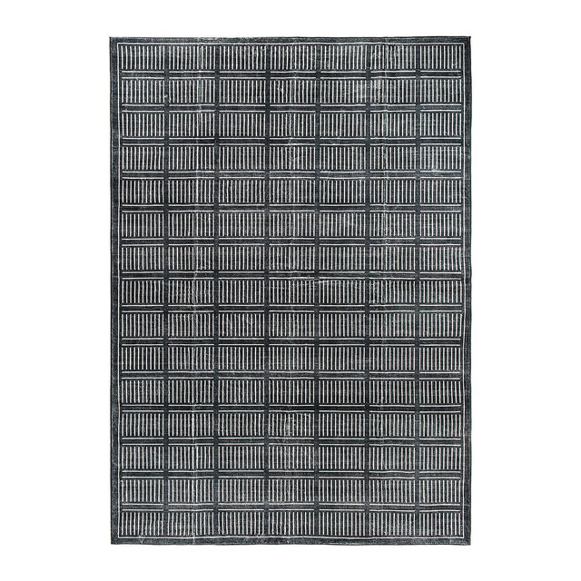World Rug Gallery Bohemian Stripe Lines Washable Non Slip Area Rug - BLACK 3'x5'