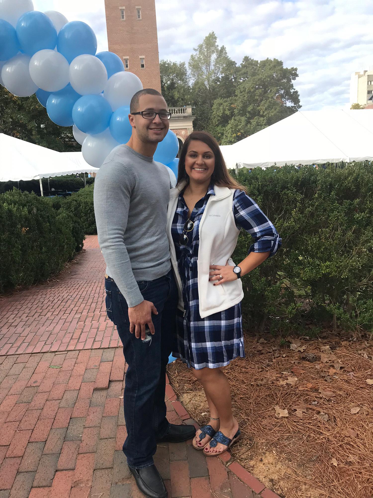Attending our first Carolina homecoming game as an alumna!