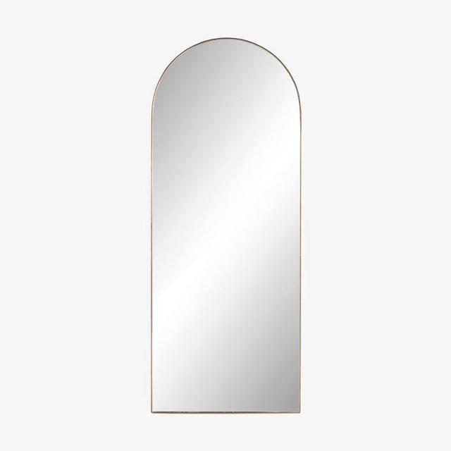 Corey Arch Floor Mirror, 32"W x 80"H, Brass