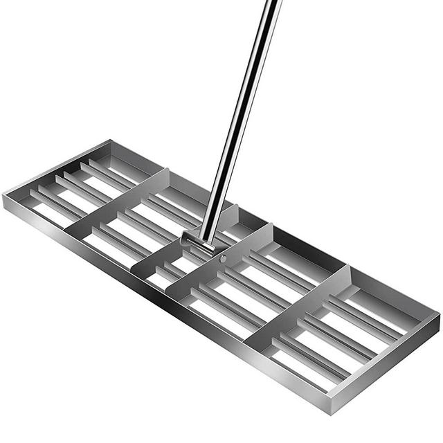 Doniks Lawn Leveling Rake 48'' x 10'' - Stainless Steel Lawn Leveling rake, with 76 inch Extra Long Handle Gardening Hand Tool Rake for Garden Backyard Lawn Farm (48 inch)