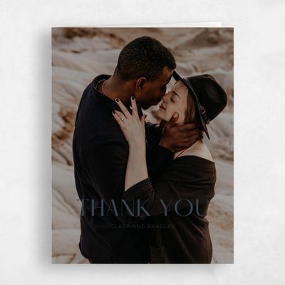 Grayed Navy, Blue Wedding Thank You - Adhara Photo