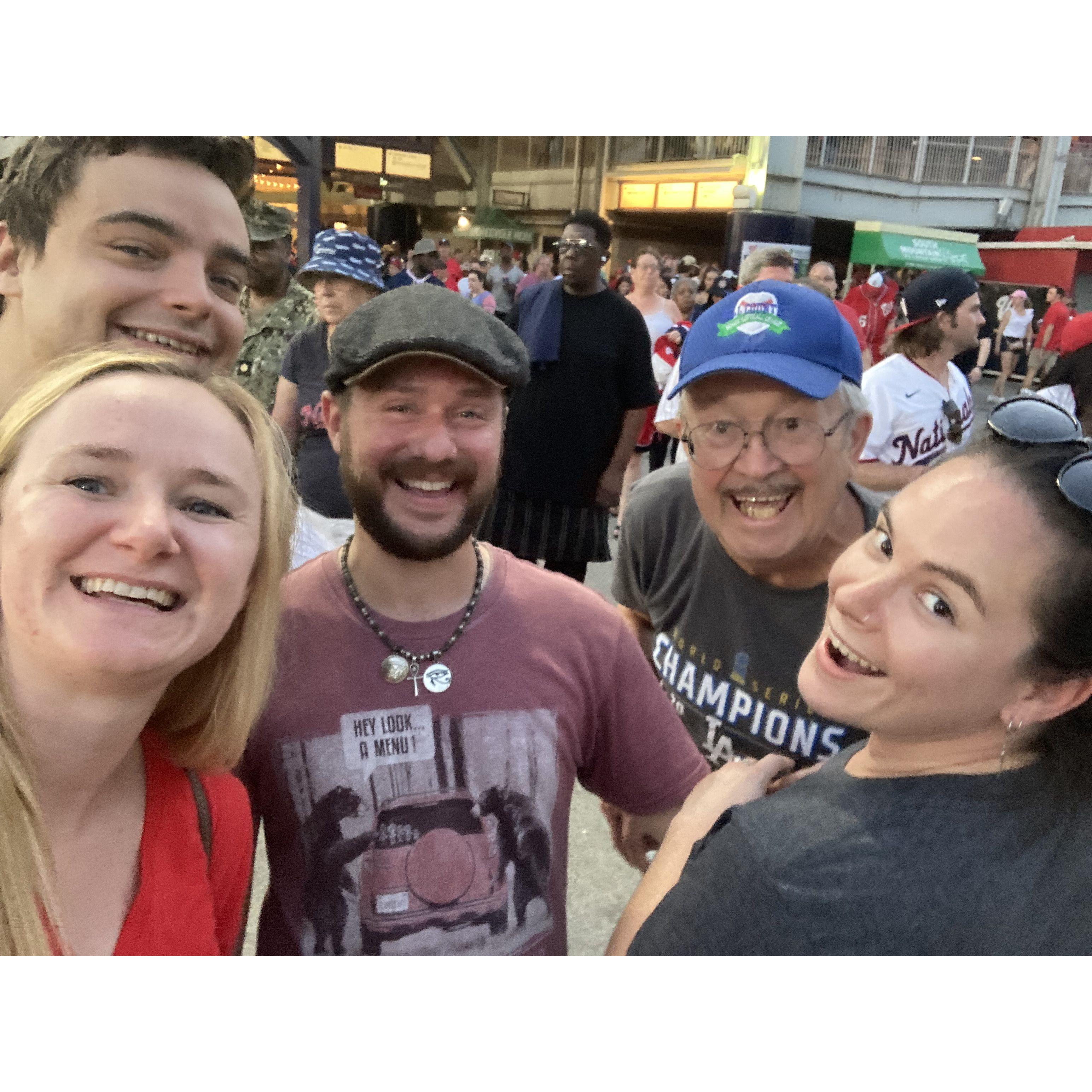 Nate and Claire, Casey and Brianna Warden, Lyle Schuman at Nats vs. Phillies Game Sep 2024