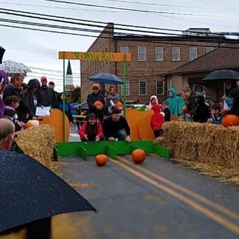 When Kyle agreed to drive me 5 hours to the mountains to roll a pumpkin down a hill!