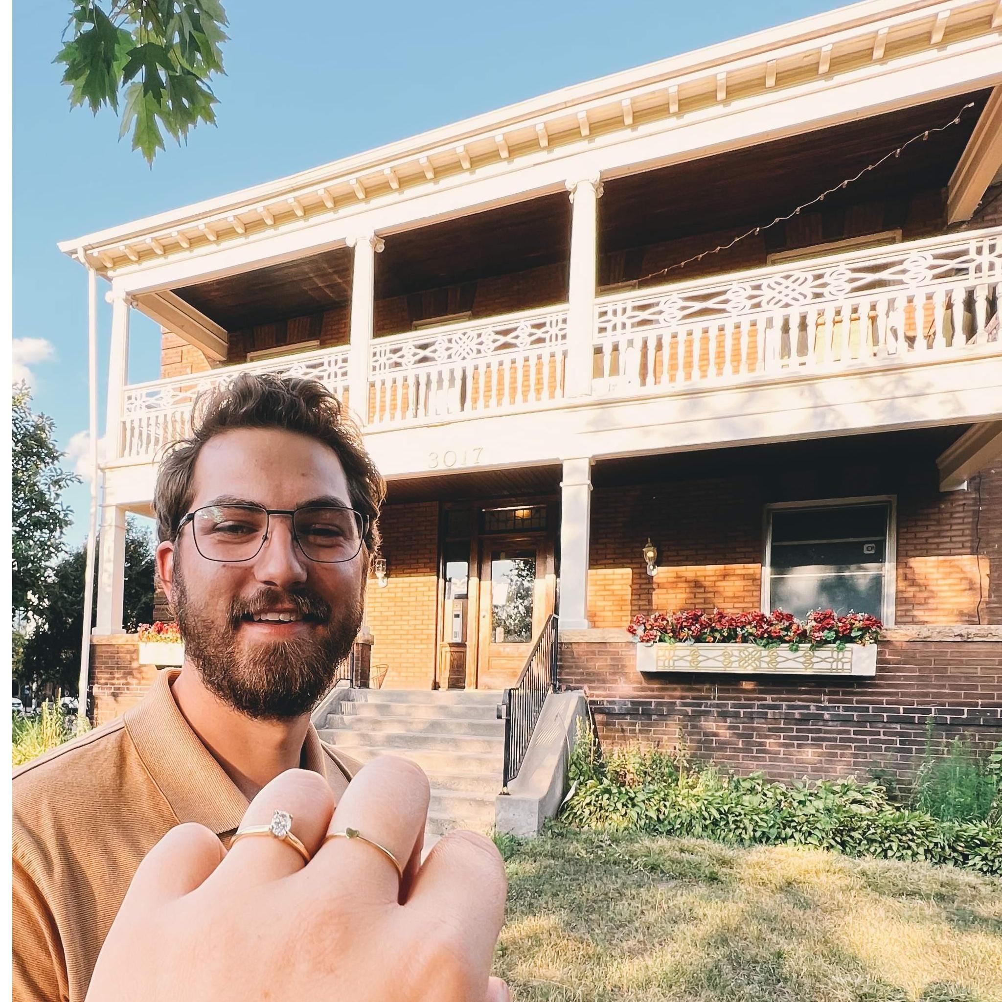 Said "yes!!" in front of our OG apartment building