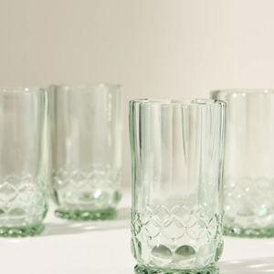 Savannah Glass Tumblers, Set of 4, mint