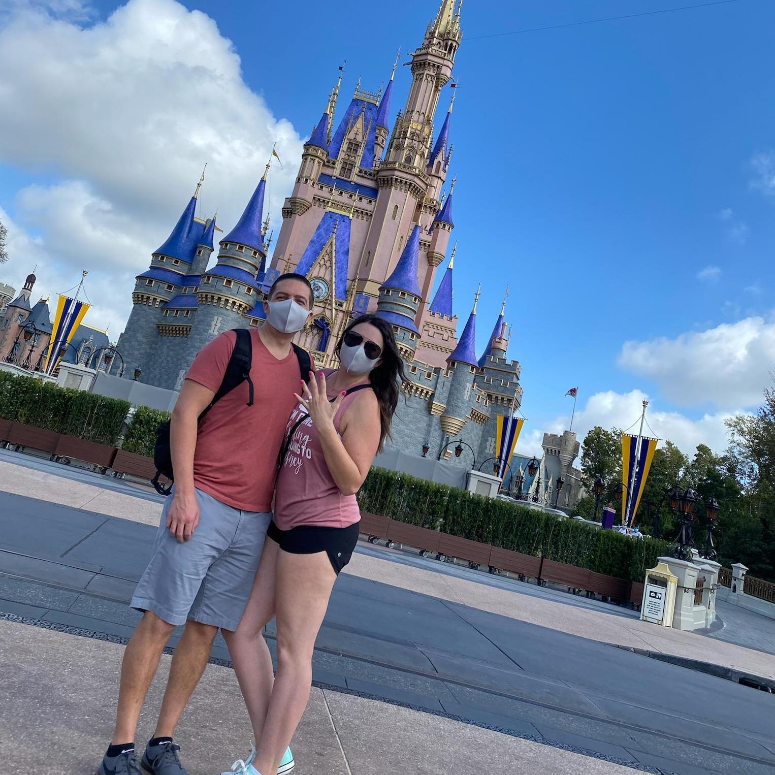 Joe popped the question in front of Cinderella's Castle at Walt Disney World! Guess we'll have to come back every year to celebrate the anniversary!