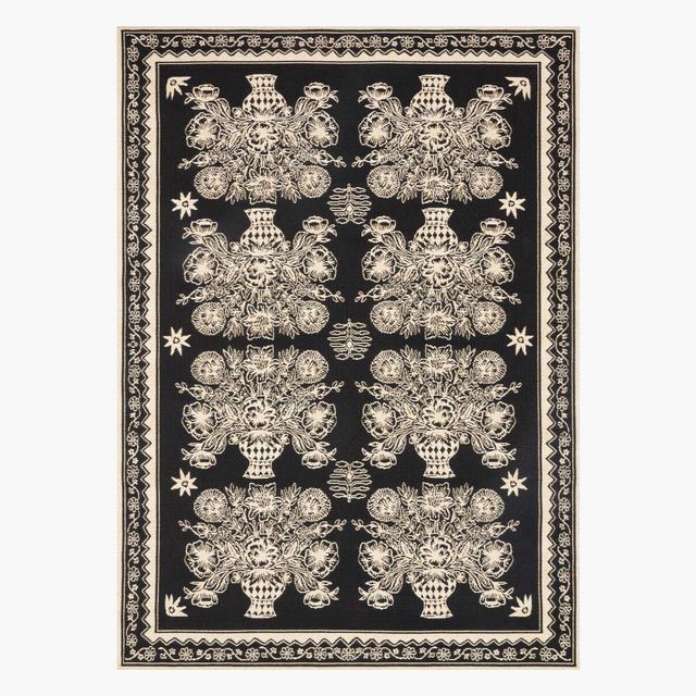 Vase Jacquard Black Rug 2'5" x 11'2"