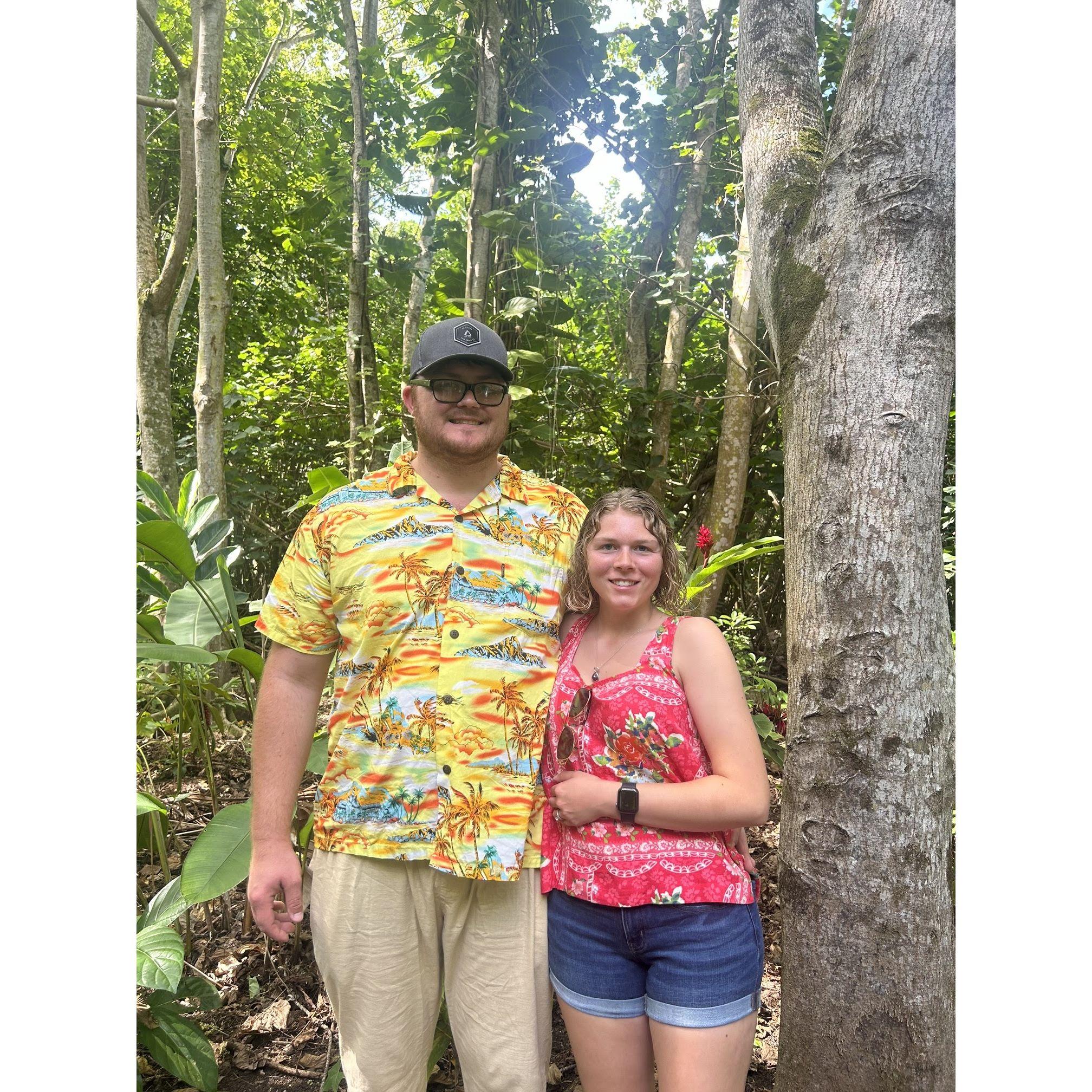 In the Fern Grotto during their Hawaii trip in 2024.