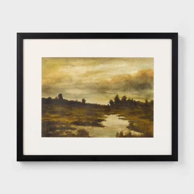 20"x16" Marshland at Dusk Framed Wall Art - Threshold™ designed with Studio McGee