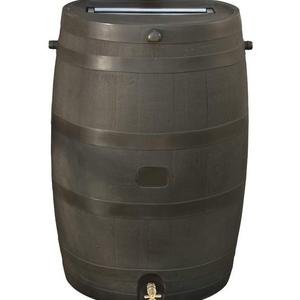 RTS Companies - RTS Home Accents 50-Gallon Rain Water Collection Barrel with Brass Spigot, Brown