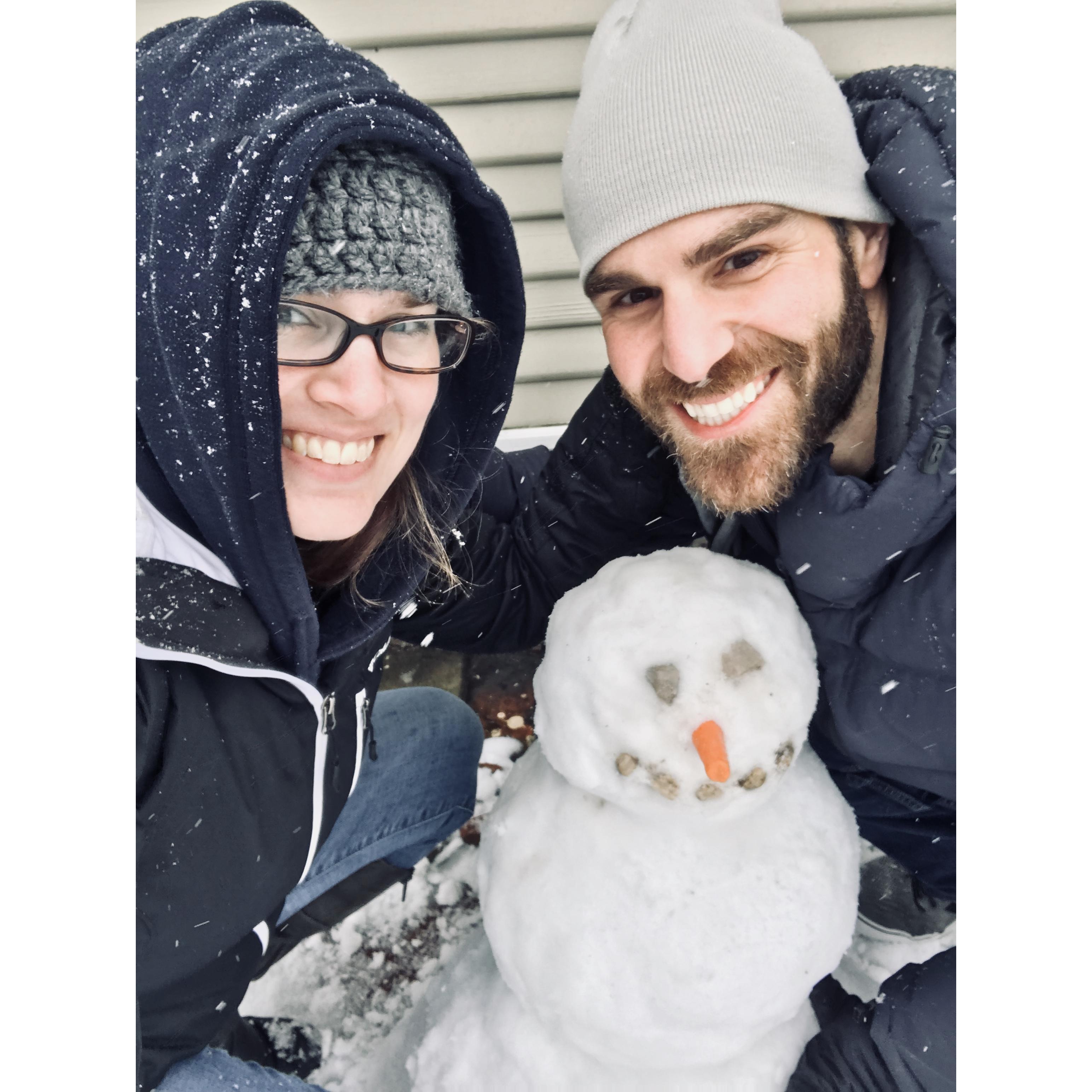 Peter’s first snowman.