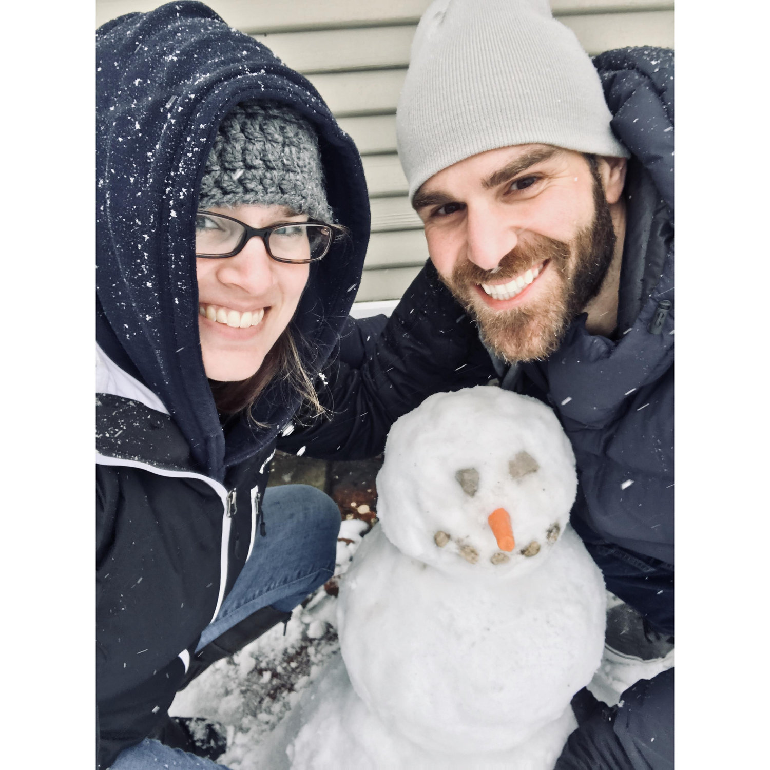 Peter’s first snowman.