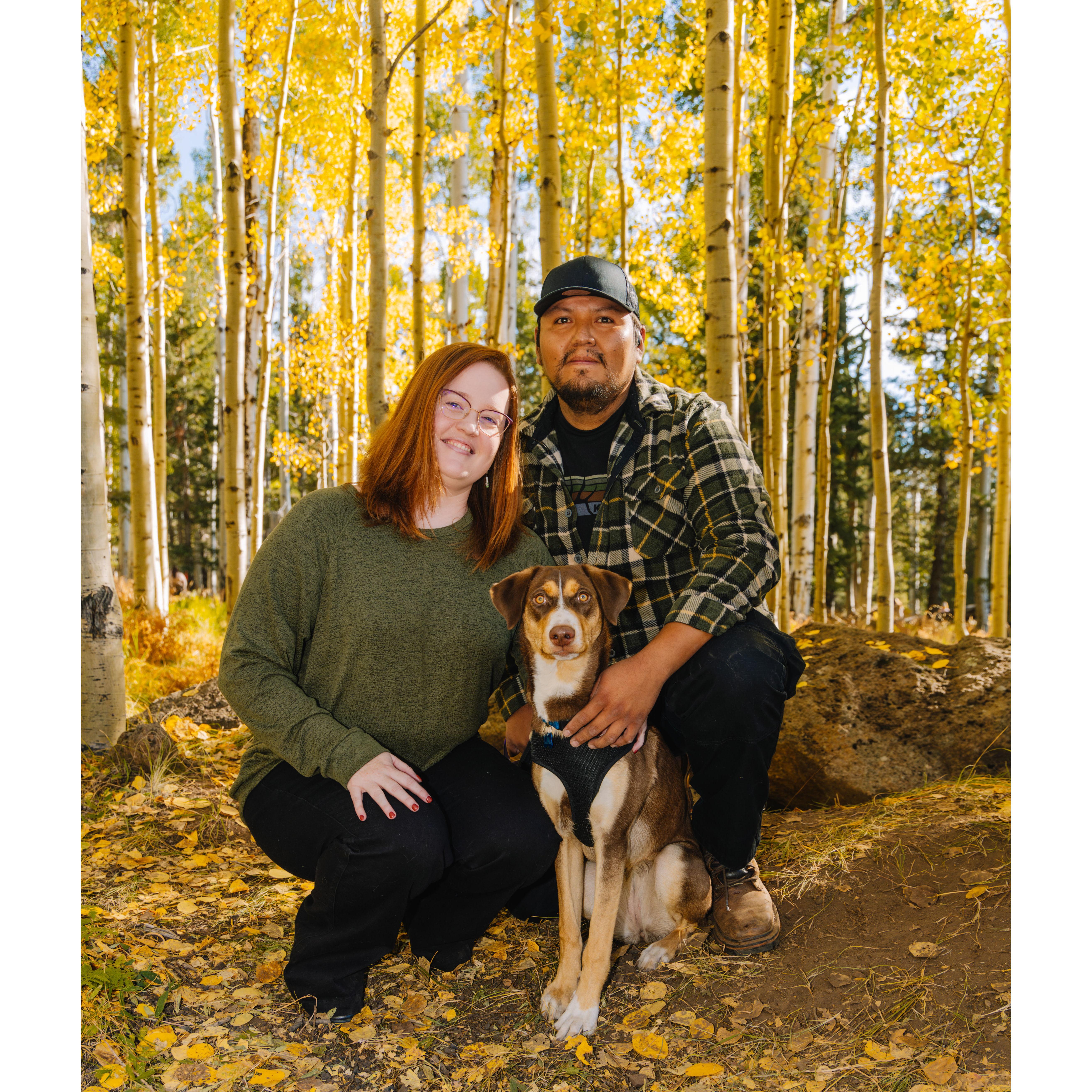 Luna invited herself into our engagement photo.