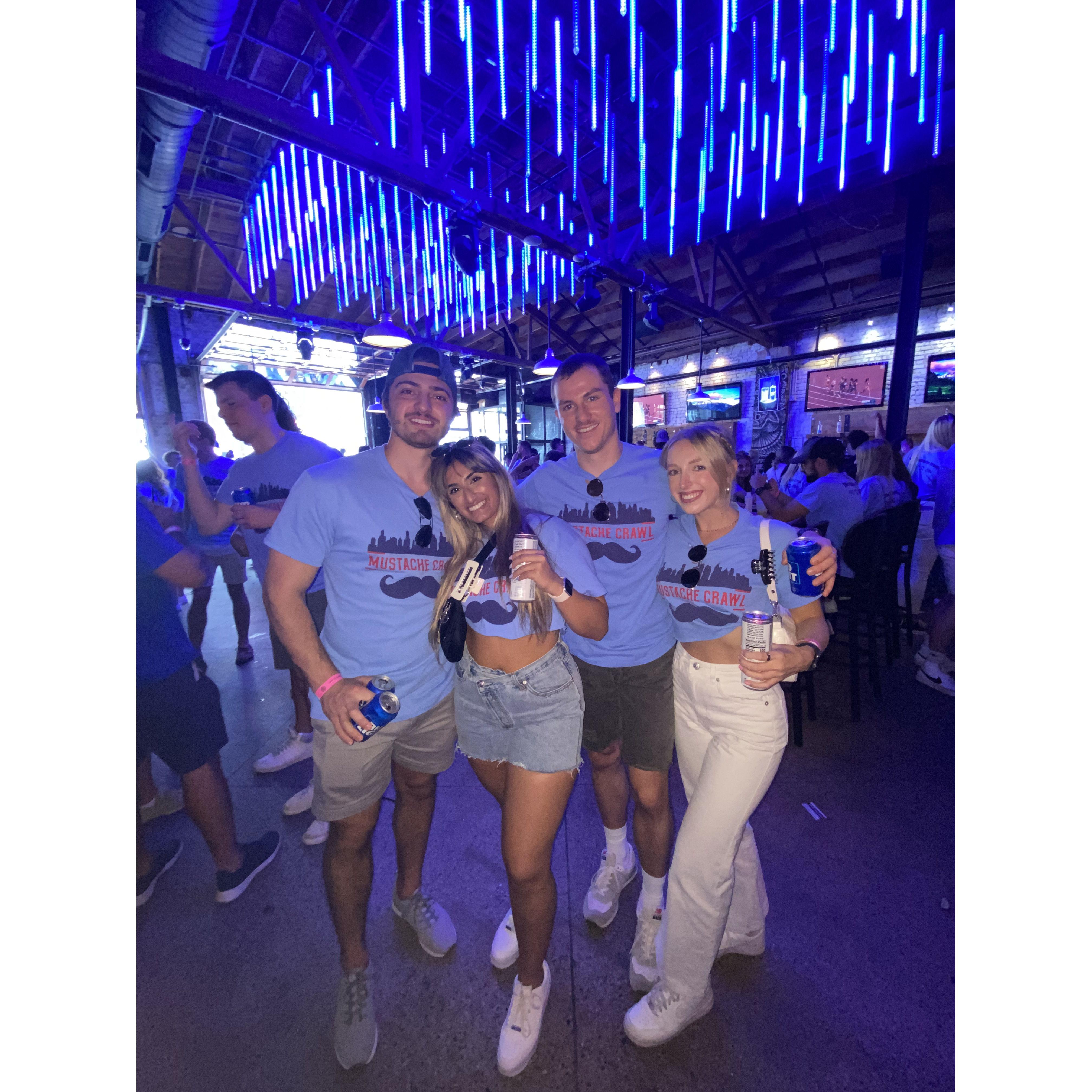 Mustache Crawl with good friends Dan & Meg