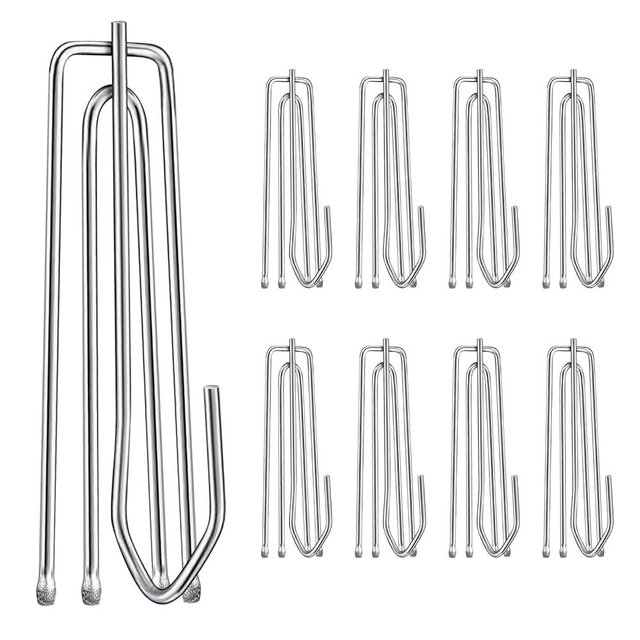 VRSS Stainless Steel 2.7 inch Long 4-Prong Curtain Pleat Tape Hooks, Pinch Pleat Curtain Hooks for Pleated Drapes(30Pcs)