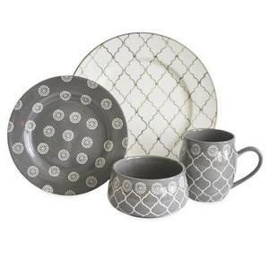 Baum Bros.® Morocco 16pc Dinnerware Set Gray