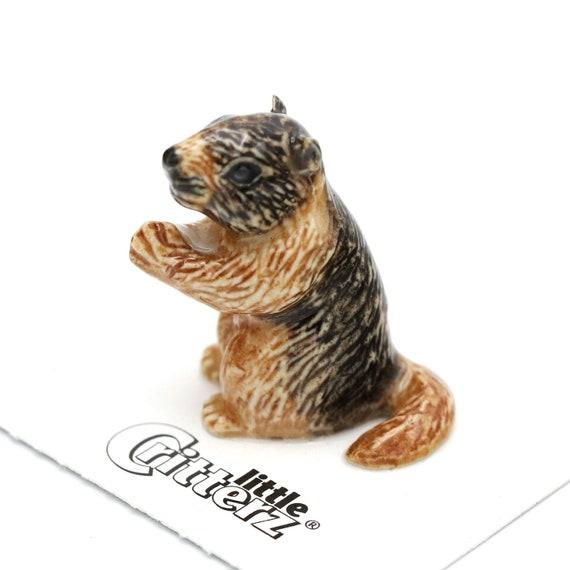 Yellow Bellied Marmot "Chuck" - miniature porcelain figurine