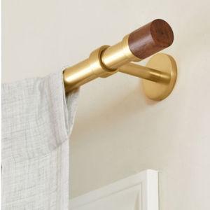 Hillcrest Adjustable Brass Drapery Rod Set
