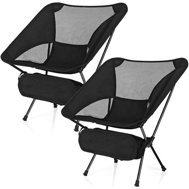 Esup Camping Chairs, 2 Pack Ultralight Portable Compact Folding Beach Chairs with Carry Bag for Outdoor Camping, Backpacking, Hiking