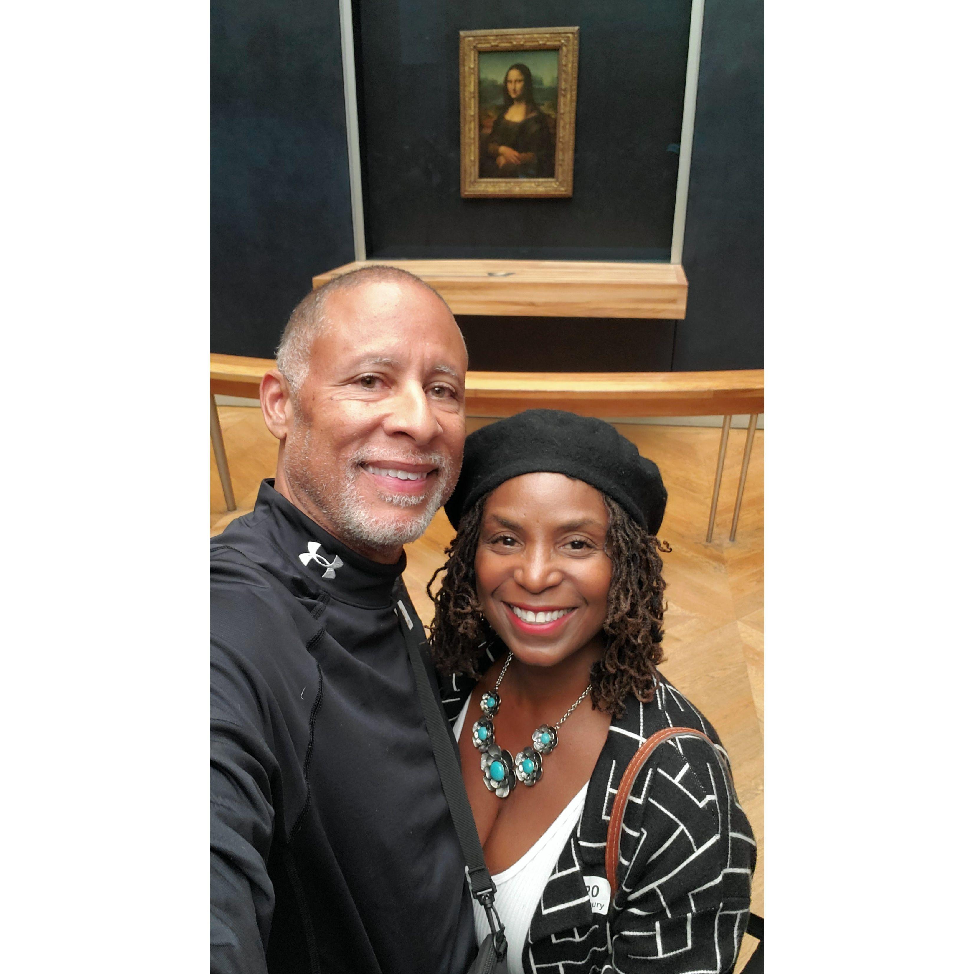 The Mona Lisa in the Louvre Museum in Paris, France