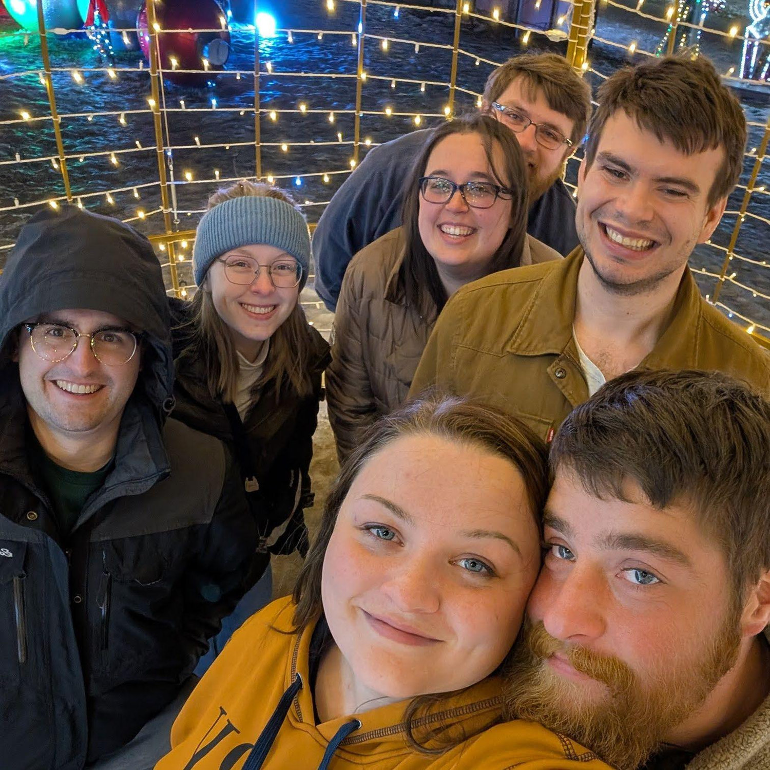 Mandan Christmas lights with friends