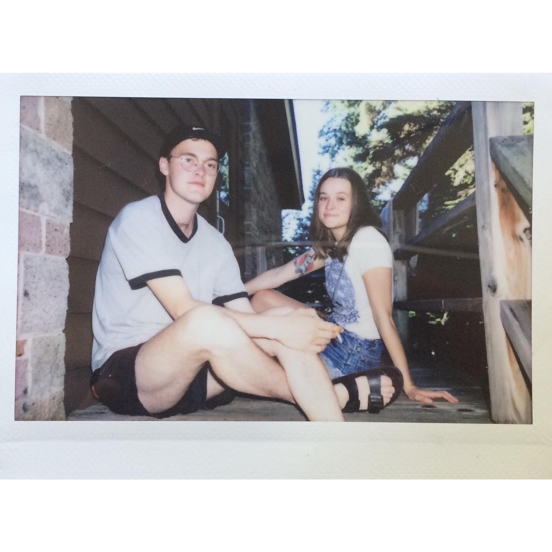 Nate and Nat on the back porch of their dorm on Isle Royale. Summer 2016