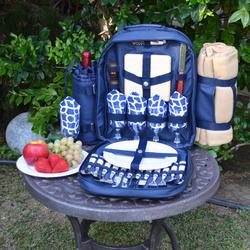 Hayes Meadow Book Bag With Water Bottle Holder In Royal Blue
