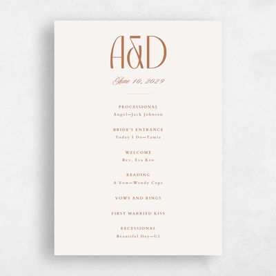 Tuscany, Orange Wedding Program - Trogir