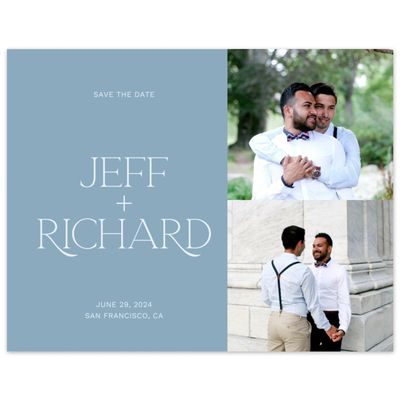 Dusty Blue Wedding Digital Save the Date - Hazeldale Multiphoto