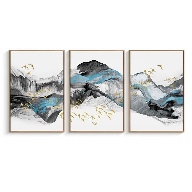 NWT Framed Canvas Wall Art for Living Room, Bedroom Canvas Prints for Home Decoration Ready to Hanging - 24"x36"x3 Panels