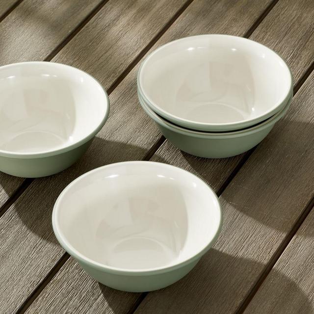 Flared Pop-Tone Melamine, Cereal Bowl, Lush Green, Set Of 4