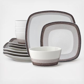 Colorscapes Layers 12-Piece Square Dinnerware Set, Service for 4