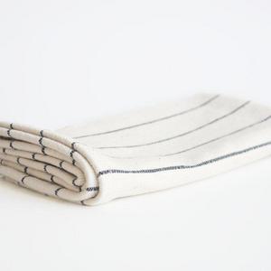 TPE 100% Cotton Natural w Navy Stripe Napkin