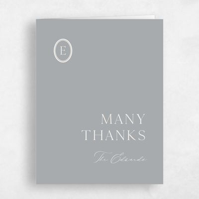 Pewter Gray, Grey Wedding Thank You - Manarola Portrait