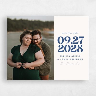 Dusty Cobalt, Blue Wedding Save the Date - Bolduc Photo