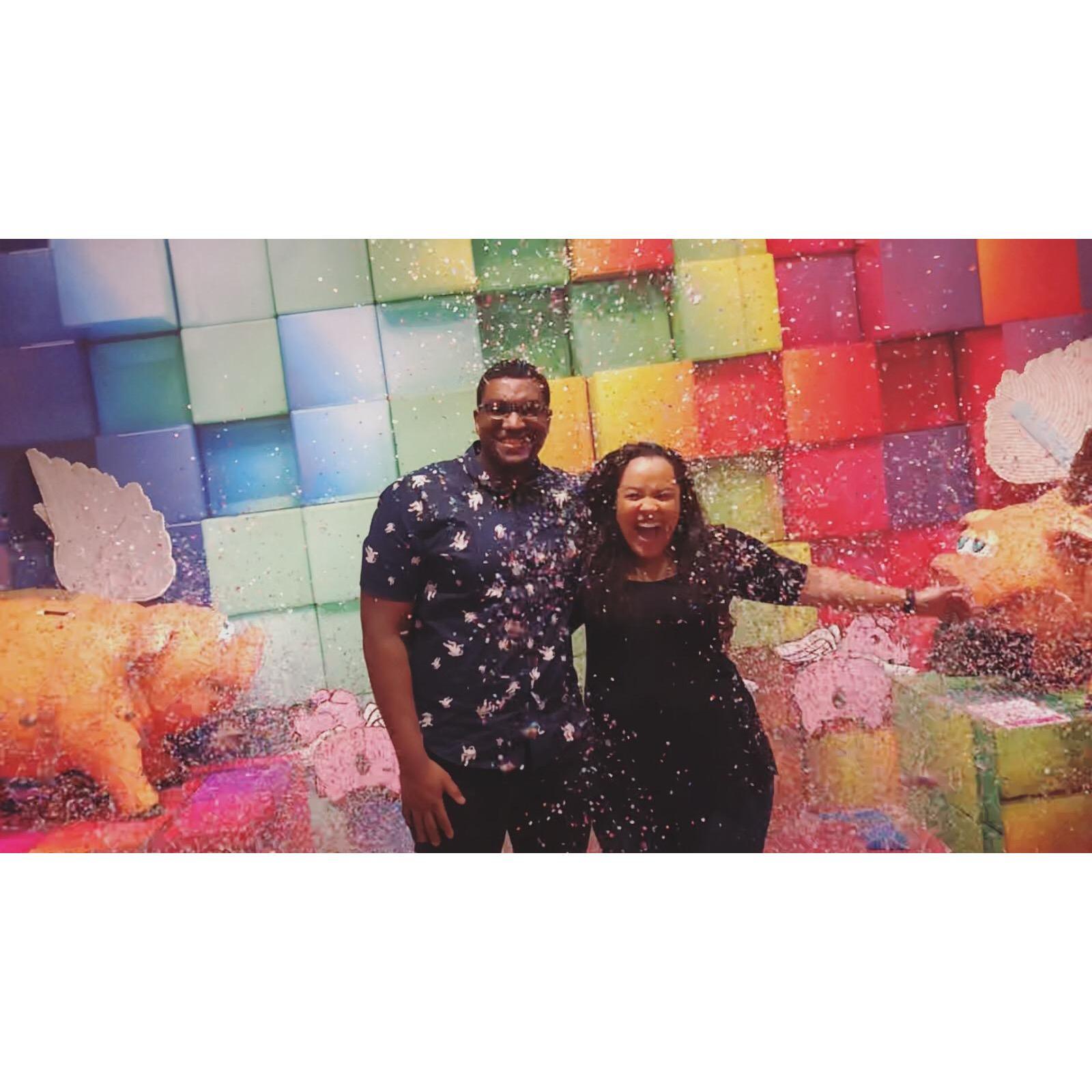 Johnathan's birthday in 2019 - Maggie surprised him with a trip to Candytopia! They spent a full afternoon in this candy installation (and yes, Johnathan left with plenty of sweets!)
