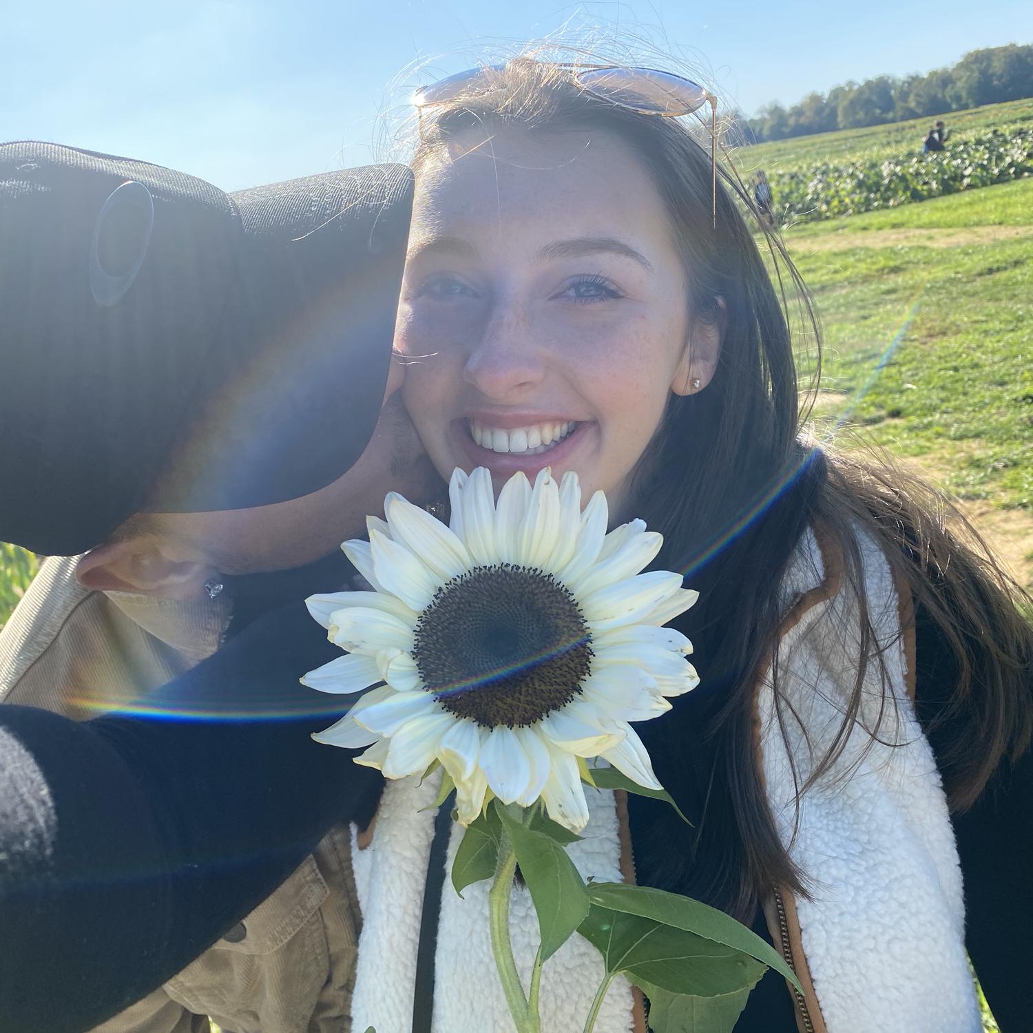 Flower picking, the rainbow was absolutely perfect!