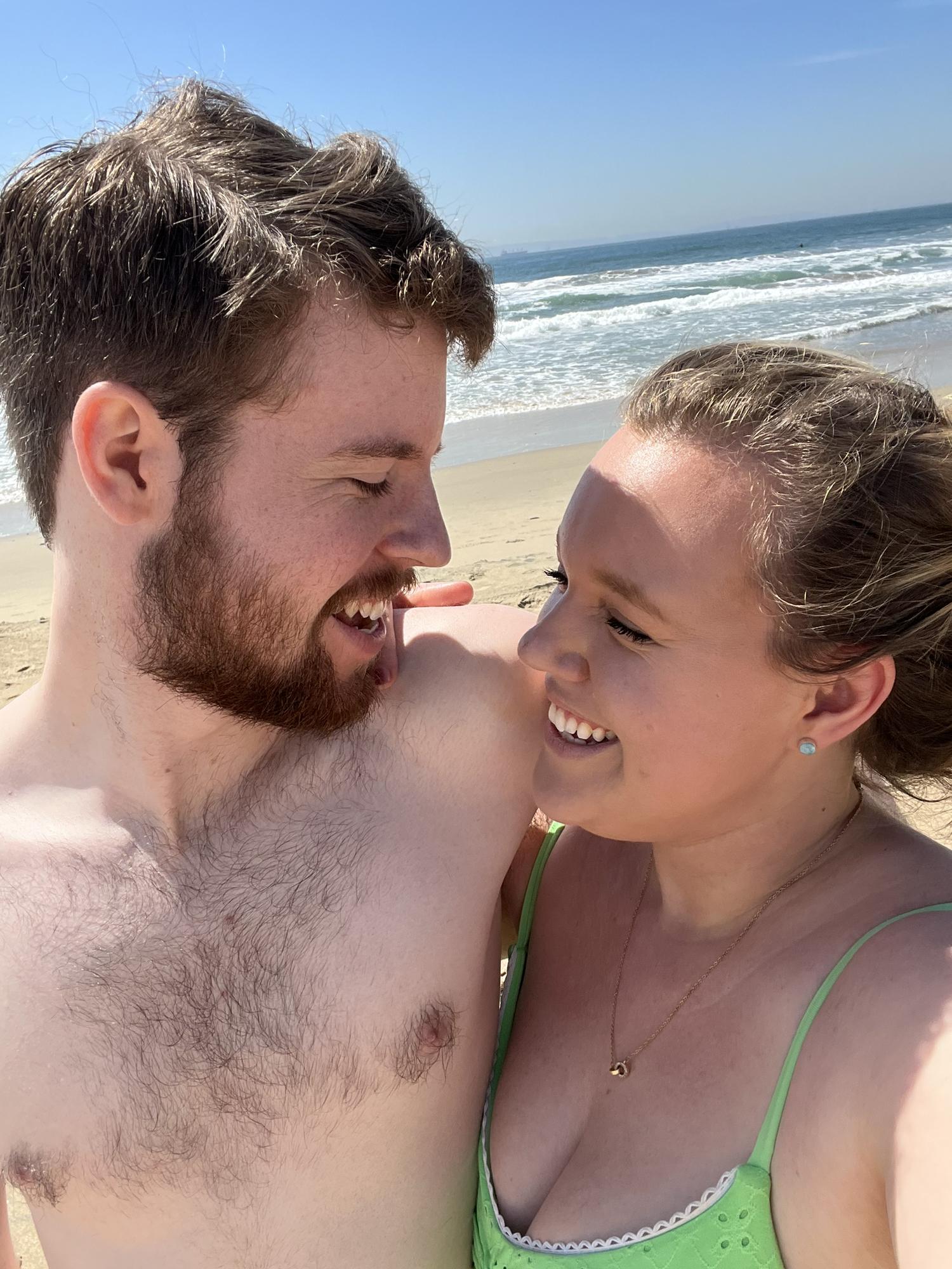 Spring Break in California, Lucas took Emily to the beach!