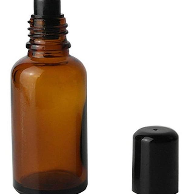 3PCS 30ml Brown Glass Empty Roll on Bottles Essential Oil Perfume Roller Bottles with Stainless Steel Roller Balls for Essential Oil Perfumes Lip Balms For Persona Care (30ML)