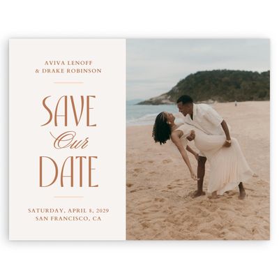 Orange Simple Wedding Digital Save the Date - Trogir Landscape