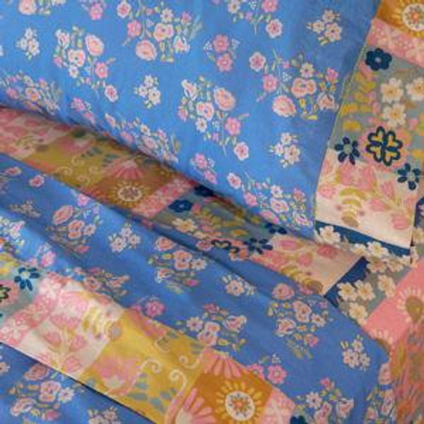 KING Sooo Soft Cotton Sheet Set (Style: Blue Borders)