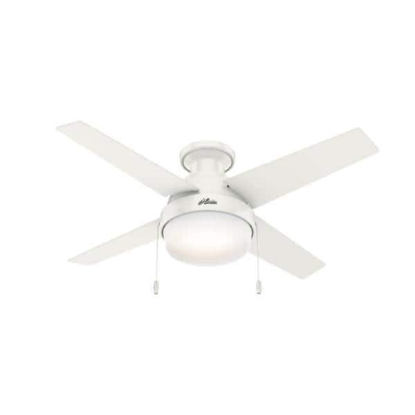Ristrello 44 in. LED Low Profile Indoor Fresh White Ceiling Fan with Light Kit