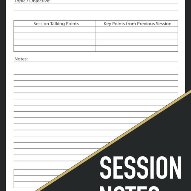 Session Notes Notebook: Session Notebook For Therapists