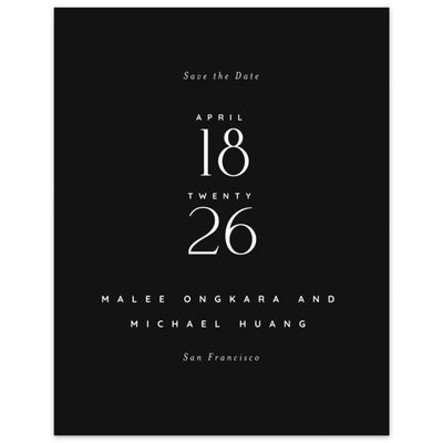 Black Wedding Digital Save the Date - Buenos Type